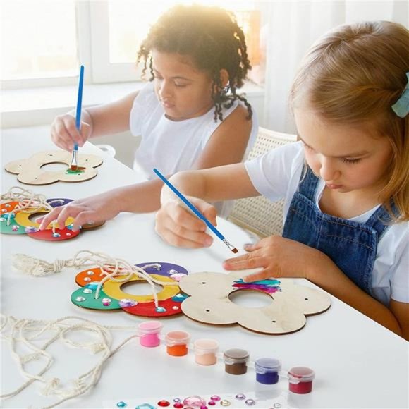 Kids Arts & Crafts Bird Feeders for Outside,2-Pack DIY Wooden Paint Kit Outdoor - Picture 3 of 6